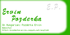 ervin pozderka business card